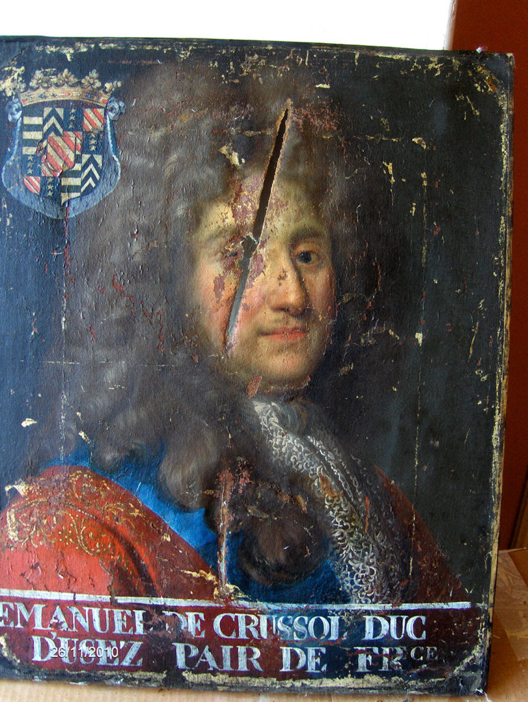 Tableau Emanuel de Crussol avant restauration