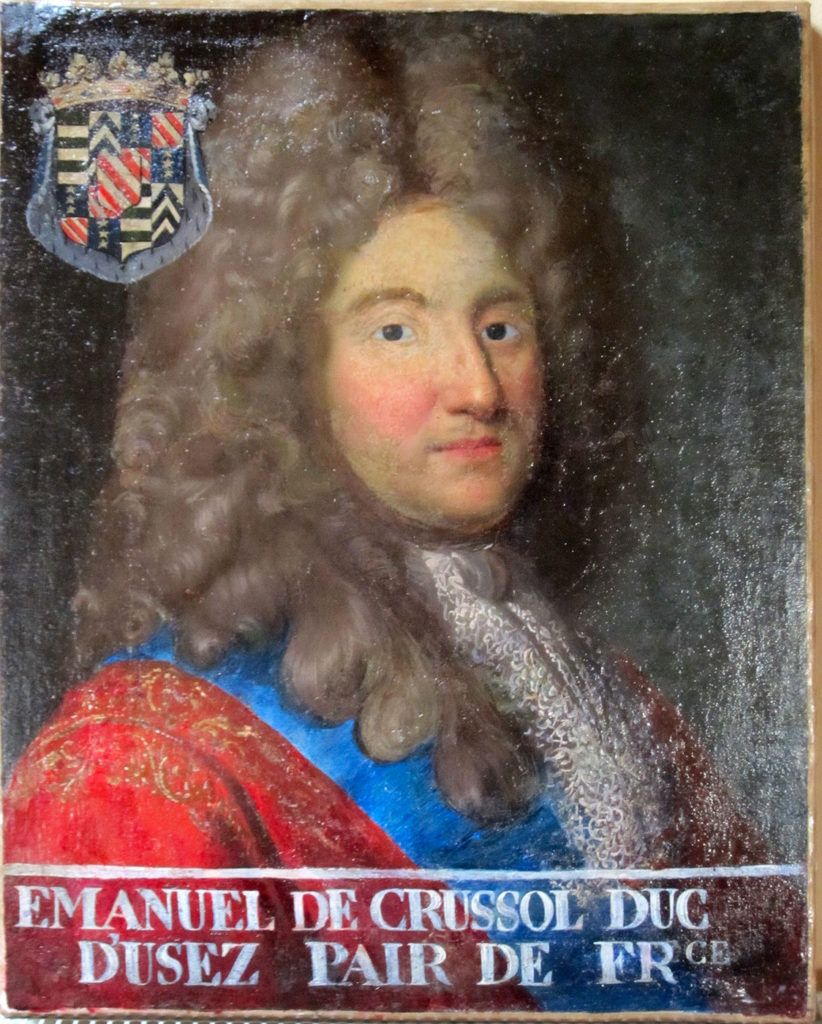 Tableau d'Emanuel de Crussol en cours de retouche 
