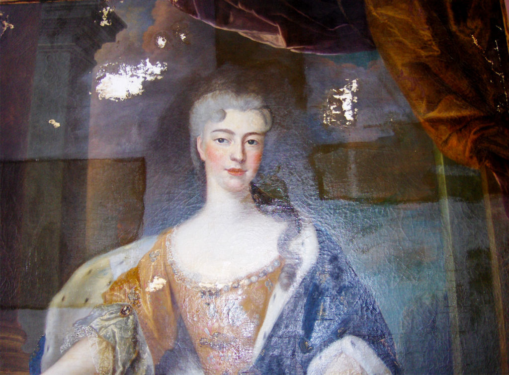 Restauration tableau portrait Marie Leckzinska