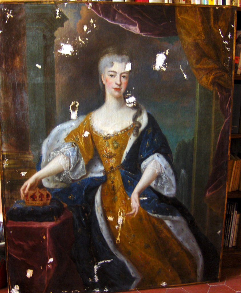 Masticage du tableau de Marie Leckzinska